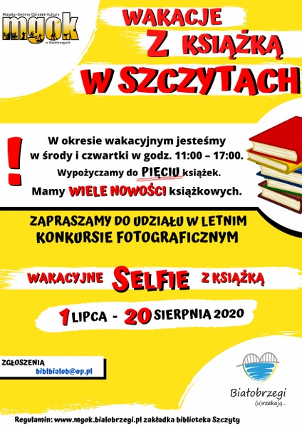 plakat wakacje z ksiażką 424x600